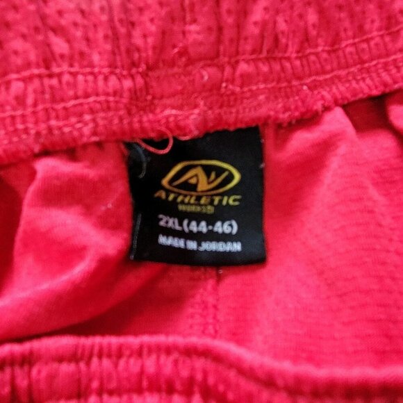 Athletic Works Mesh Shorts 2XL Men's Red Elastic Waist Comfortable Soft - Picture 3 of 3